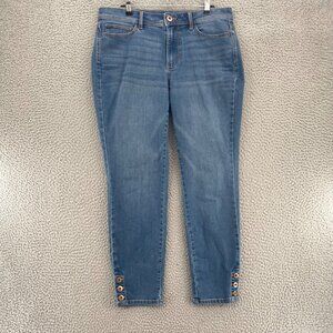 J Jill Jeans Womens 8 Blue Medium Wash Denim Slim Ankle Authentic Fit Stretch